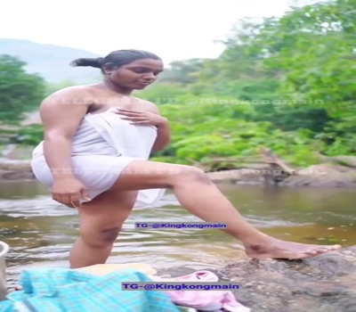 Usha Prabha Nude Outdoor Bath Showing Boobs & Pussy 8Min