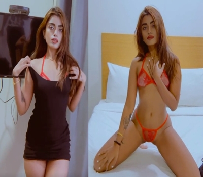 Simi Das Nude Red Color Bra Panty Sexy Pose App Video