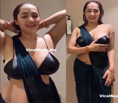 Aditi Mistry Blue Saree Part 2 Boobs Pressing 2025 App