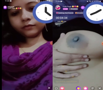 Bangla Girl Cute Pagli Pinching Nipples Show Chamet Live