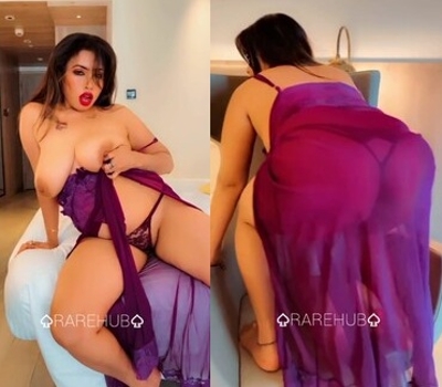 Bong Model Moumi Purple Negligee Strip 2025 Model Sex Video