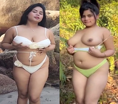 Amesha Nude Outdoor Solo Bikini Shoot Show Boobs 2 Videos
