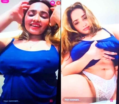 Aditi Mistry Nude Blue Top Removed Boobs Playing Hot Video 2