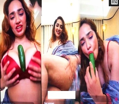 Aditi Mistry Nude Cucumber Blowjob Playing in Blue Saree