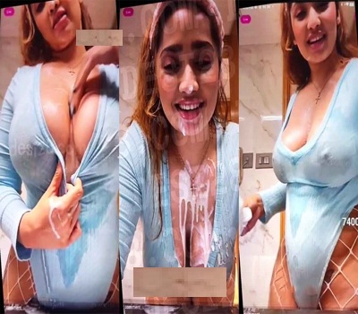 Aditi Mistry Nude Boobs N!pples Visible Play With Cream and Banana Hottest Live Video Part 2